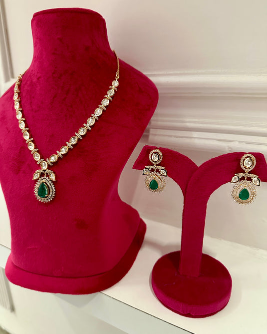 Afreen hanging stone kundan set