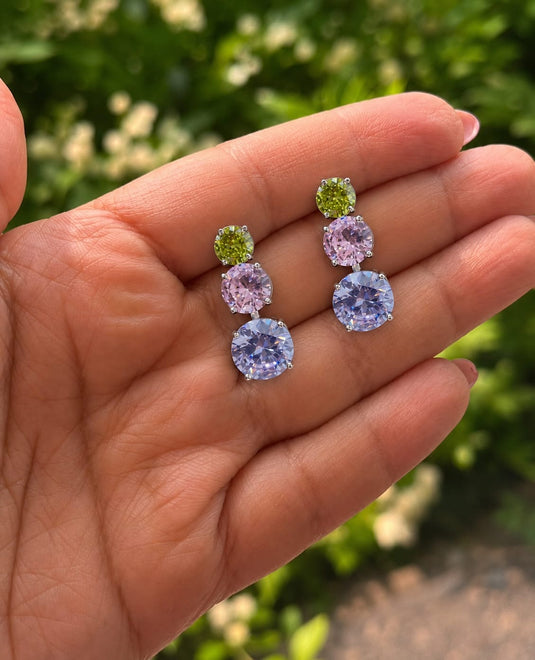 Classic pastel stone earrings