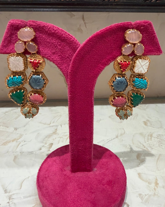 Coloured stone italian earrings