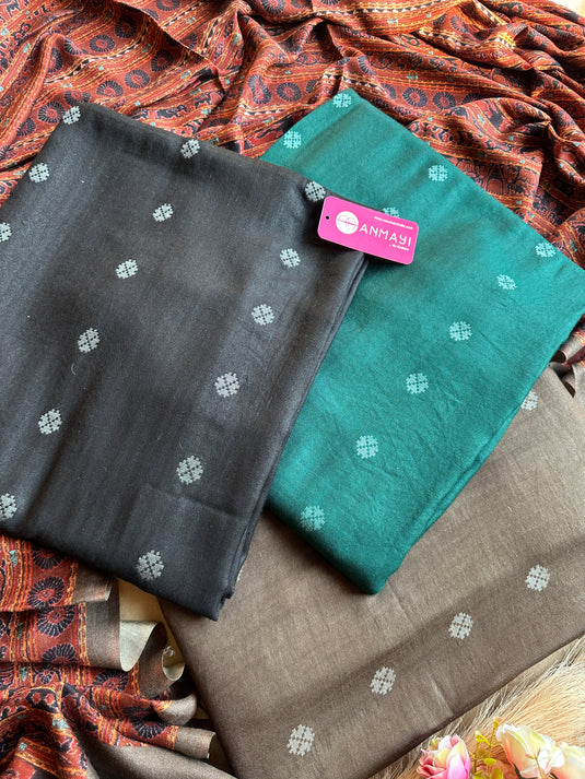 Pure pashmina jacquard work suit set with printed shawls