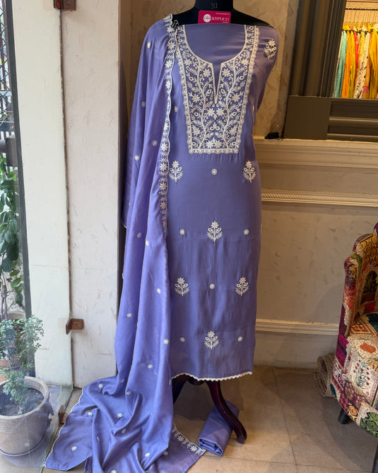 Intricate weave modal combination work suit set