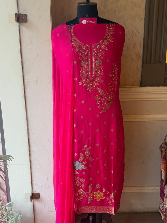 Phool aur patte dolla silk suit set