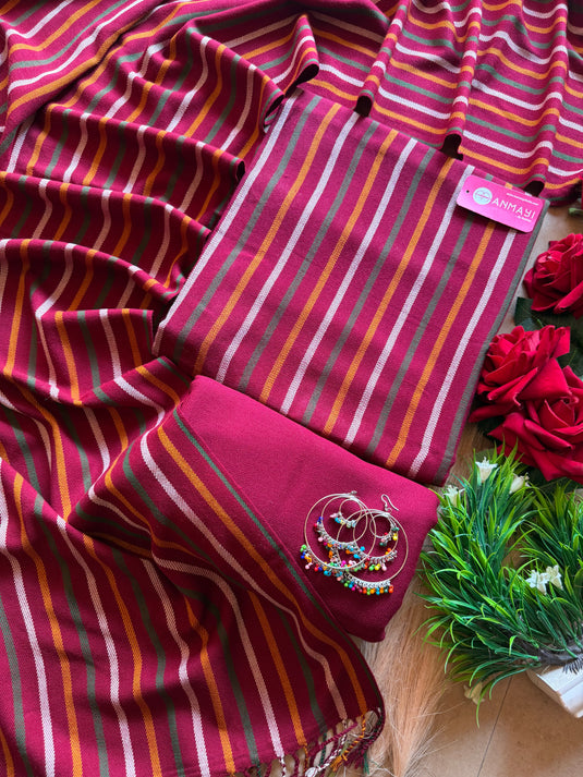 Merino wool stripes suit set