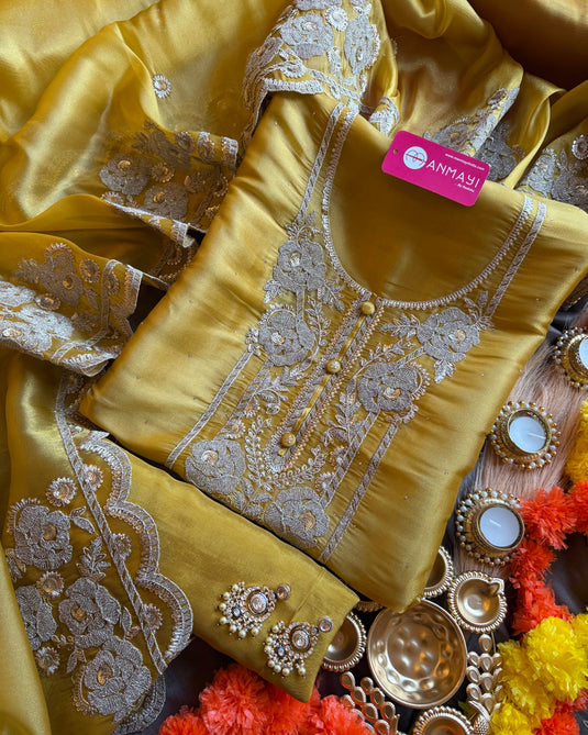 Glass tissue metallic dori work suit set