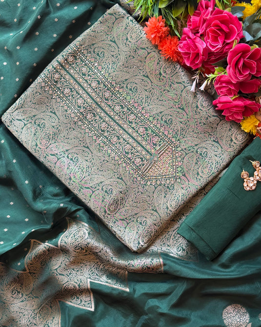 Fine silk brocade suits with Dolla Banarasi dupatta