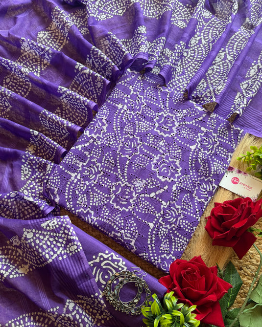 Hakooba self weave pure cotton suit set with batik