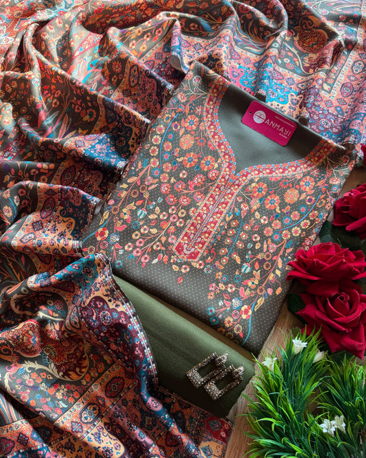 Digital Phulwari spun suit set