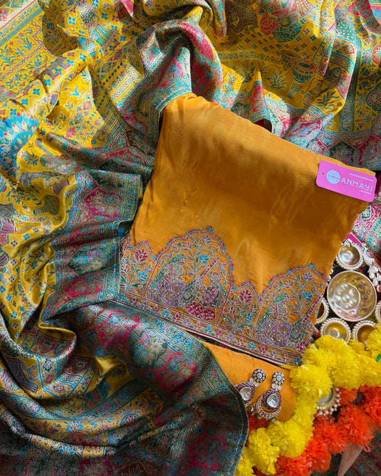 Upada Silk Kani Weave dupatta suit set