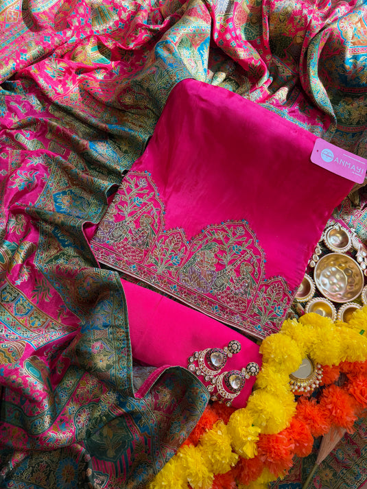 Upada Silk Kani Weave dupatta suit set