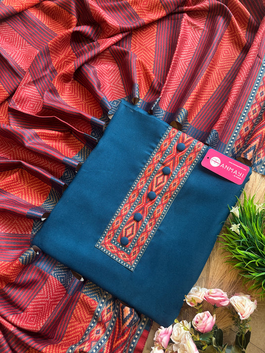 Kullu print soft spun suit set