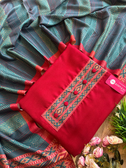 Kullu print soft spun suit set