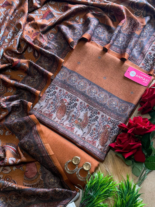 Madhubani print soft spun suit set