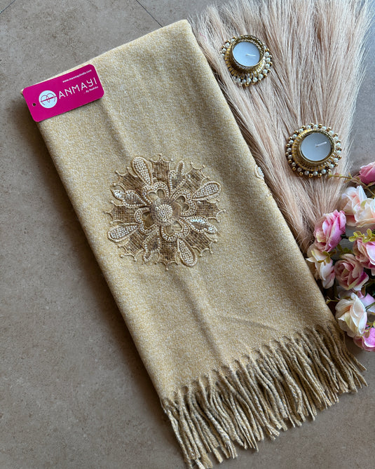 Patched organza flower stole