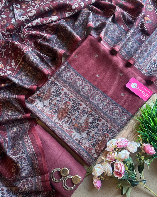 Madhubani print soft spun suit set