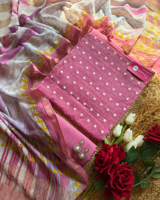 Pure Mul Banarasi with floral mul dupatta