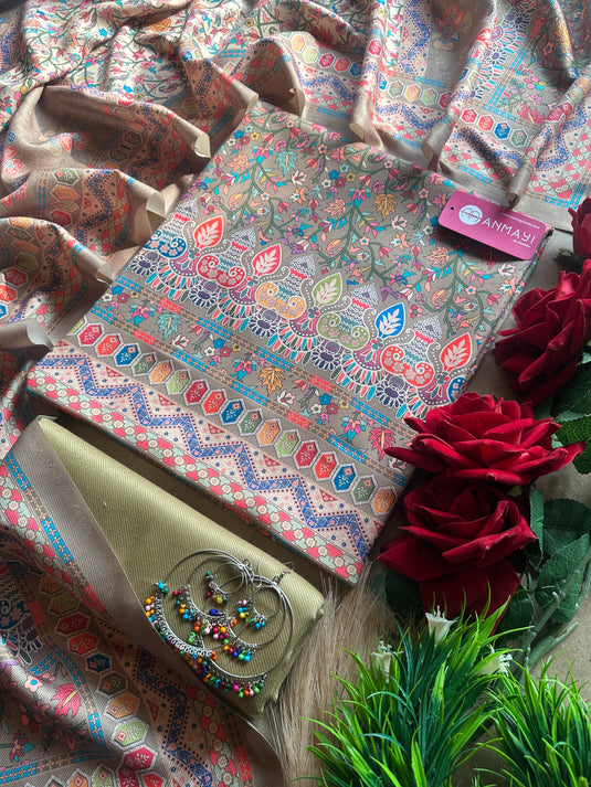 Digital coloured kani print soft spun suit