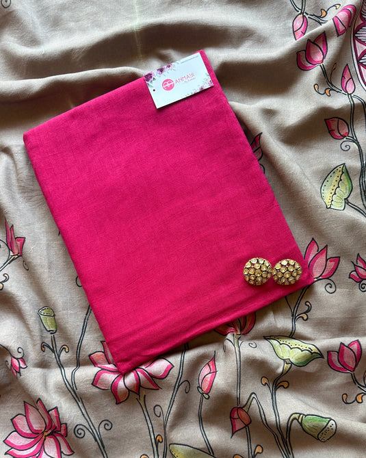 All over Linen Suit with lotus print dupatta