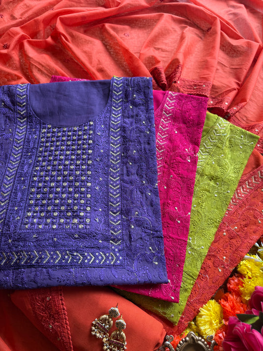 Jaal Dori work festive colour suit set