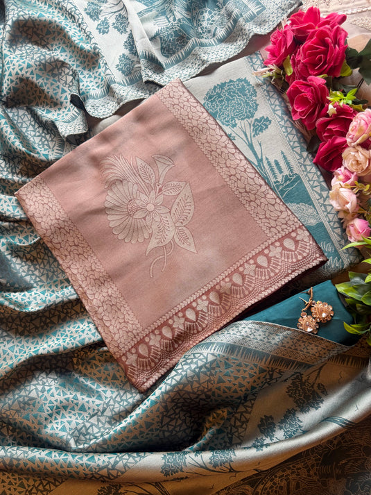 Digital Brocade Chanderi silk suit set