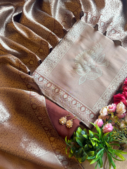 Digital Brocade Chanderi silk suit set