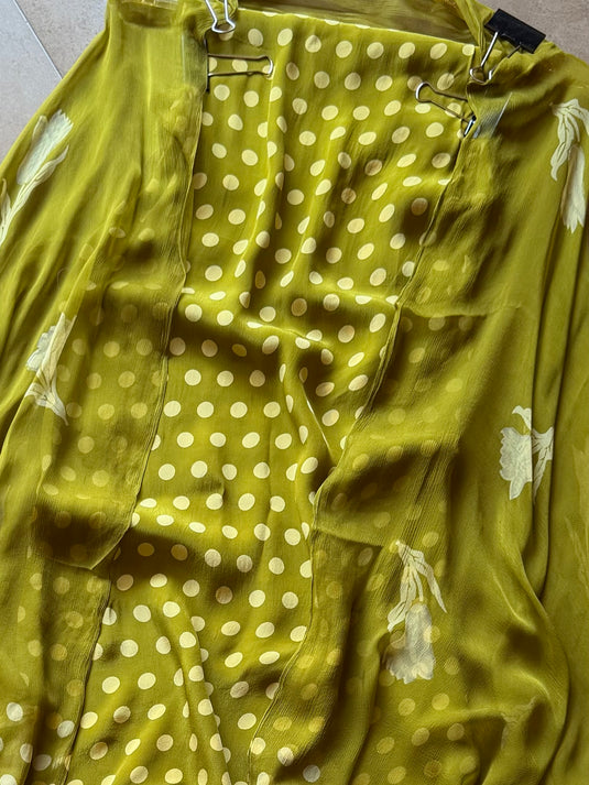 Tiny polka dots crepe suit set with chiffon dupatta