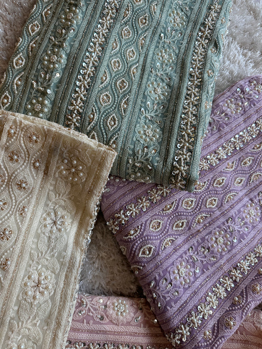 Pastel Jaal Chikankari pure georgette suit set