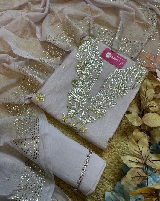 Pita Work Mul Chanderi Suit sets