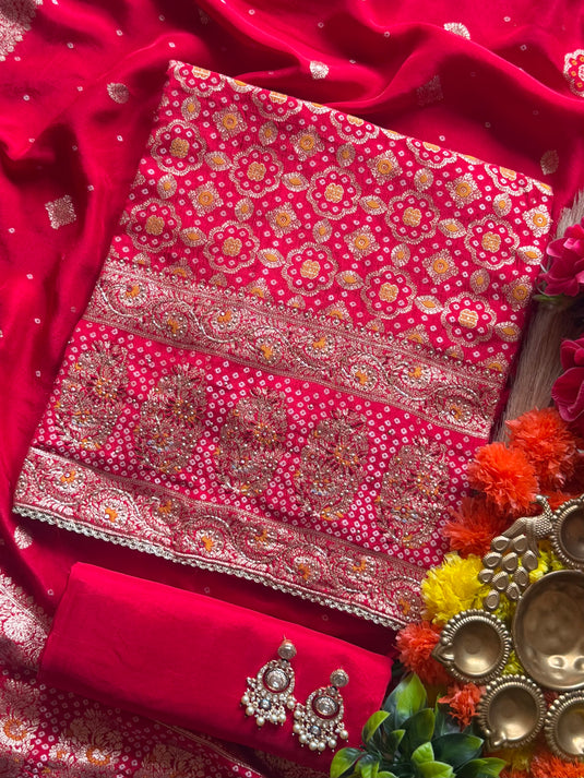 Dolla silk jaal jacquard suit set