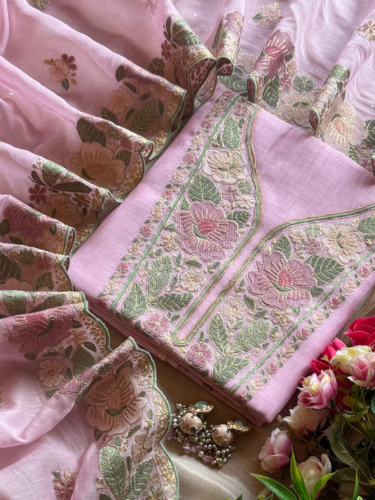 Gulnoor pure mul cotton suit set