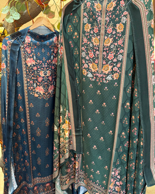 Viscose pashmina digital print shawl suit set