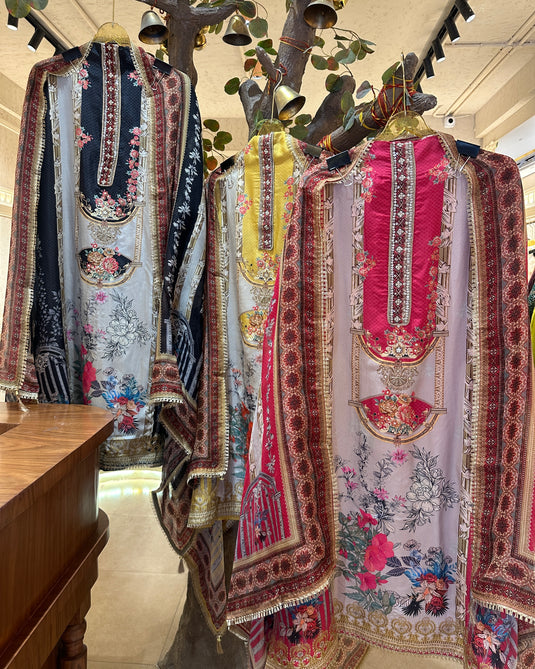 Persian print pure organza suit set