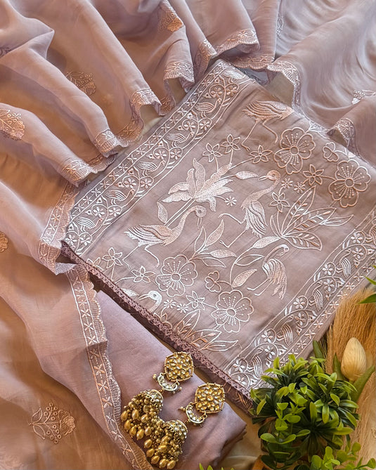 Crane habitat soft mul chanderi suit set