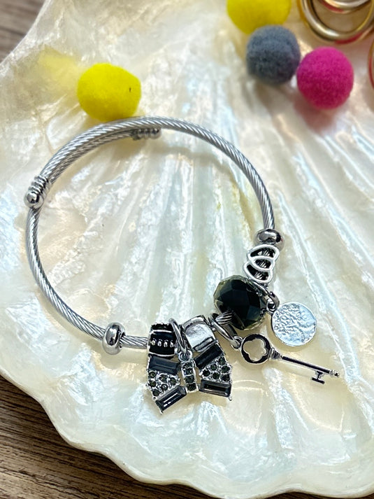 Silver charm bracelets