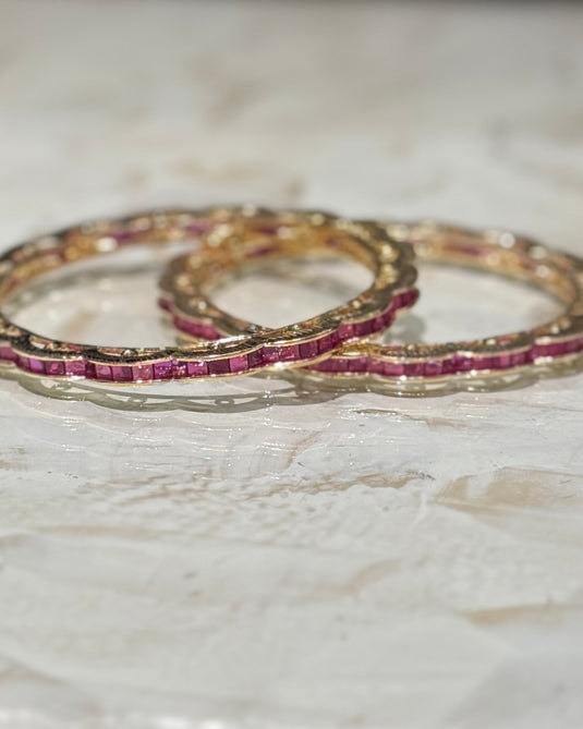 Rose flower bangle set (2)