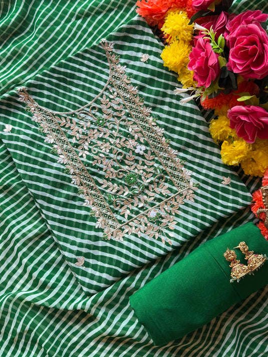 Lehria pure Georgette pita yog neck suit set