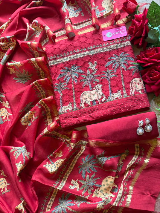 Hakooba cotton pichwai print suit set