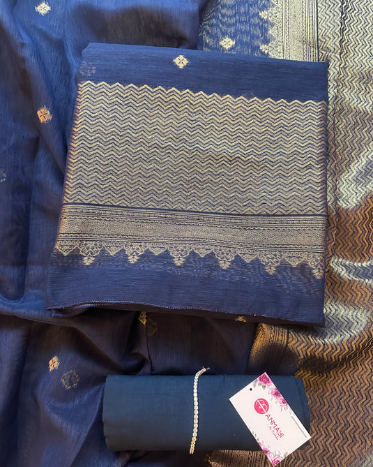 Handloom chanderi silk suit set