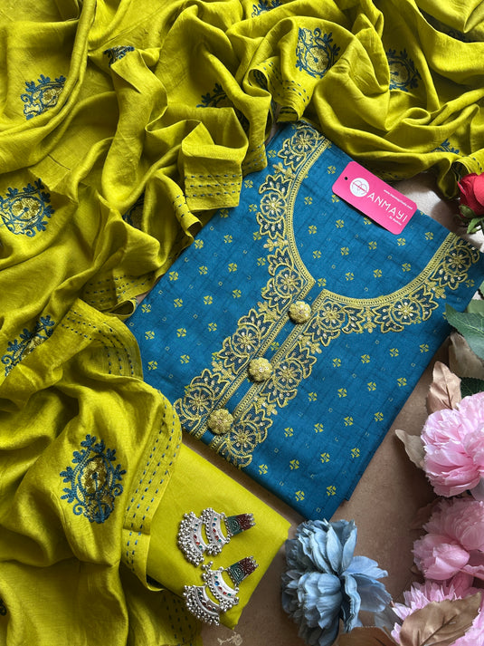 Combination cotton embroidered suit set