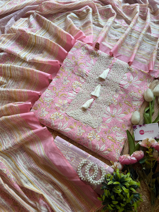 Fairy tassel print Cambric cotton suit set