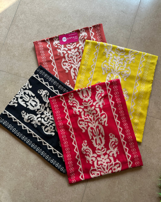 Panel zari work soft pashmina suit set