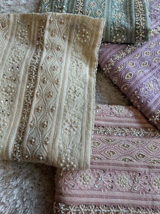 Pastel Jaal Chikankari pure georgette suit set