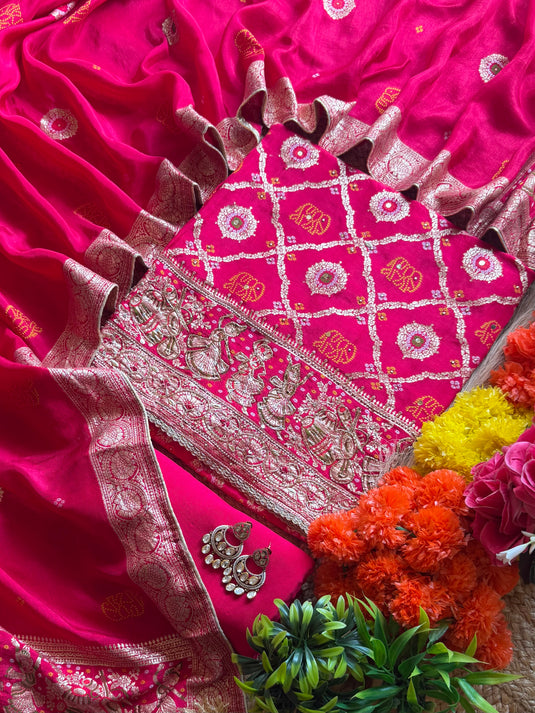 Rajwada fine Dolla silk suit set