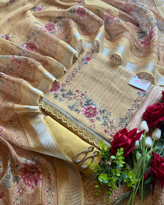 Pakistani print linen suit set