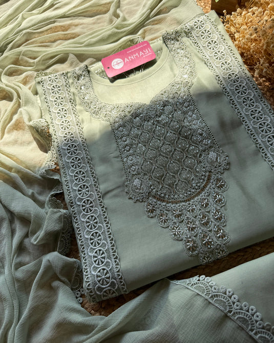Pakistani Modal Crochet Embroidered Suit Set