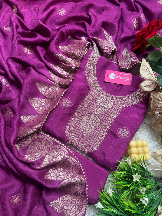 Pure Dolla Silk Banarasi self suit sets