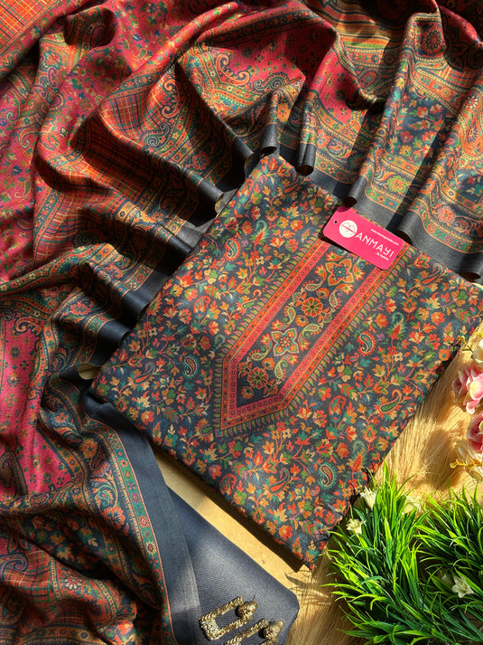 Kani print shawl suit set