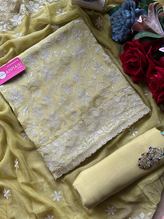 Seaquins embroidered chinnon suit sets