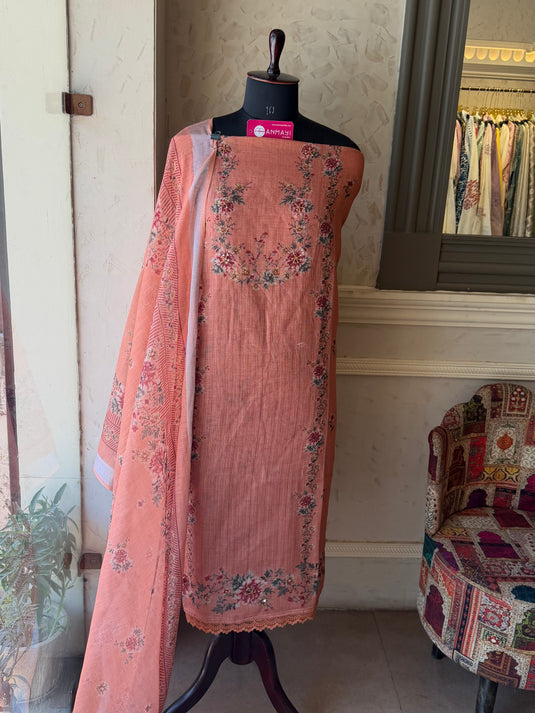 Pakistani print linen suit set