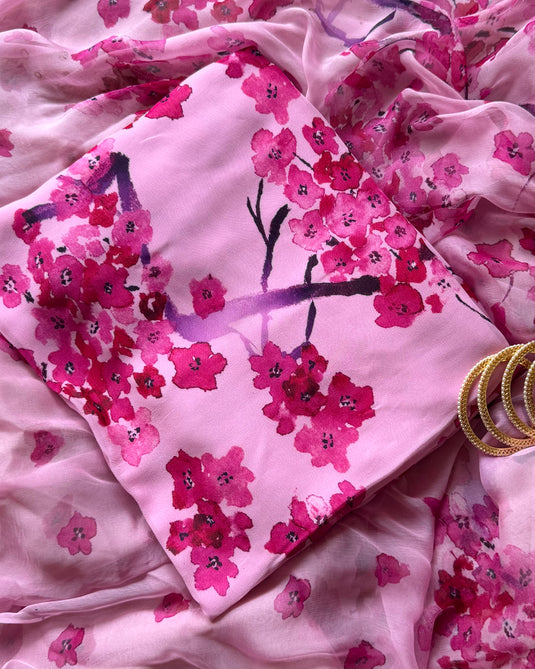 Prints floral scatter pure Georgette suit set