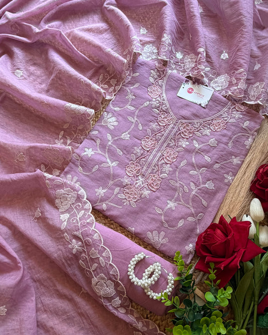 Mul Chanderi Jaal Seaquins Work suit set